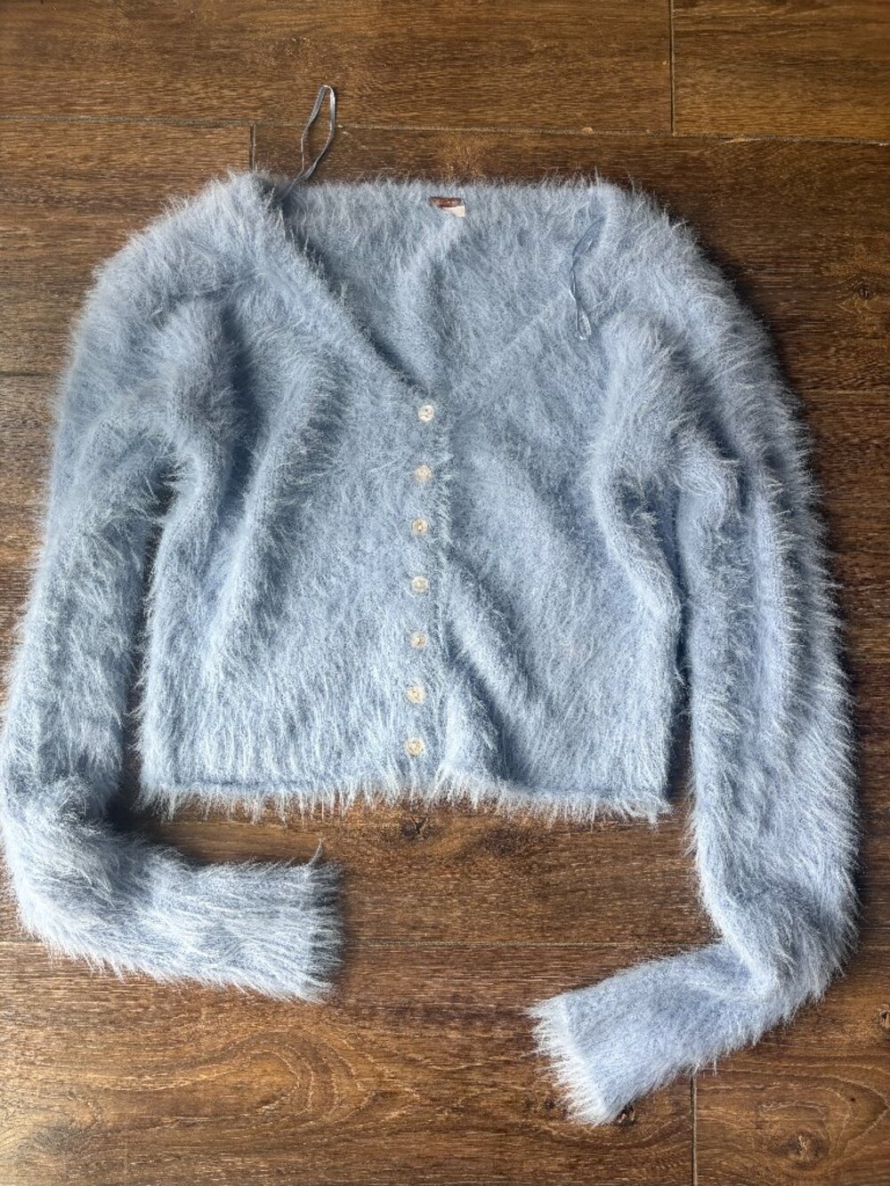 Free People blue fuzzy cardigan - size S
